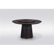 Round wooden dining table